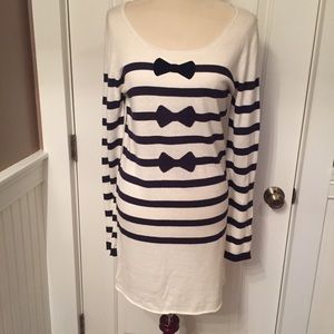 KARL MARC JOHN TOP TUNIC SWEATER WHITE BLUE Size XL fits M*